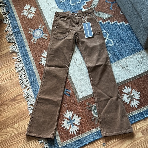 Brand new NWT brown tan 90s style  cords corduroy flare bootcut high waist - Picture 2 of 12